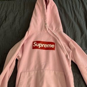 Pink supreme hoodie